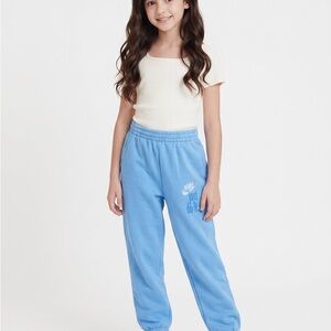 NWT Nike Girls Blue Fleece Joggers with 'Just Do It' Graphic xl